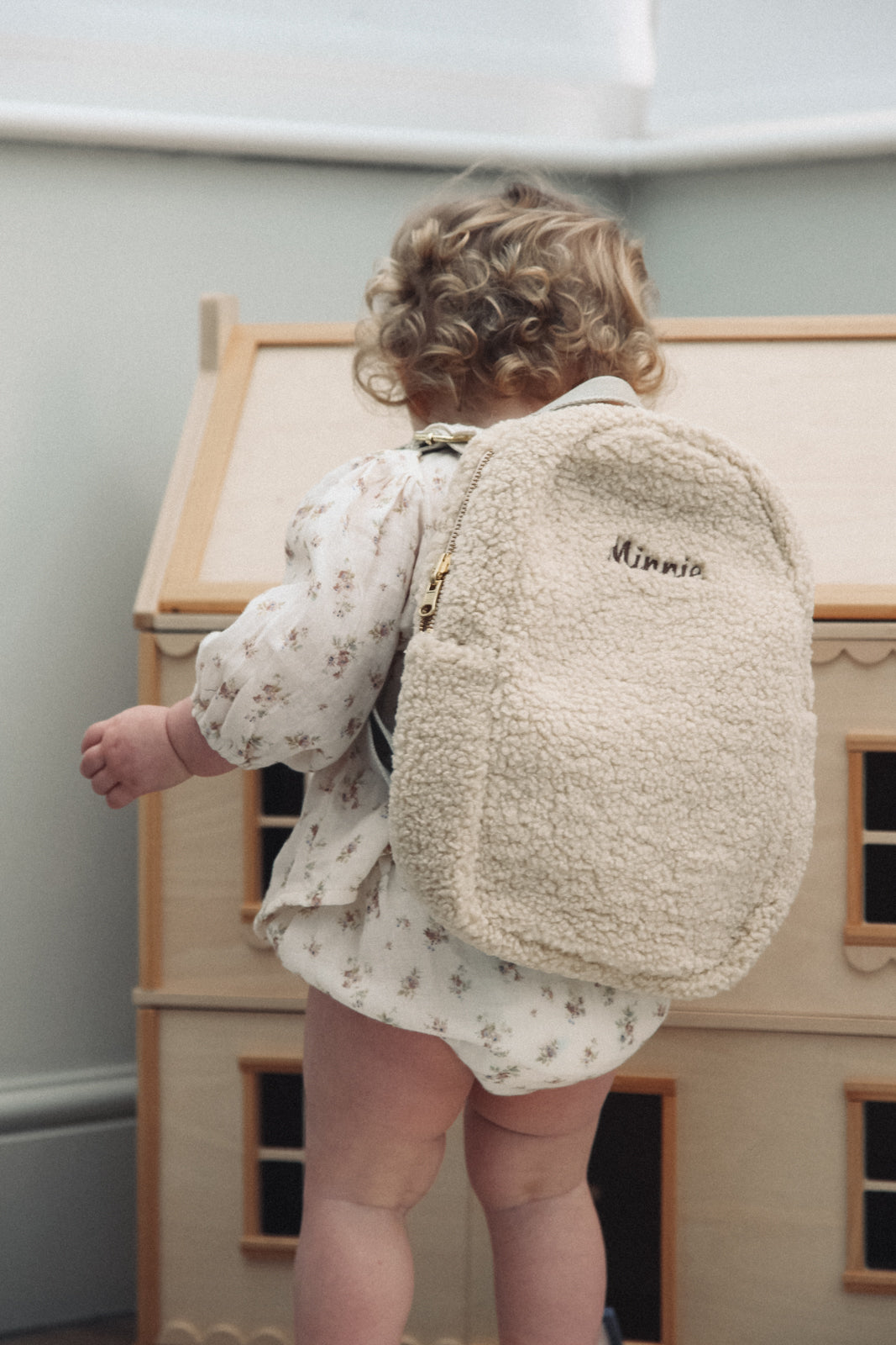 Personalised Natural Boucle Teddy Backpack