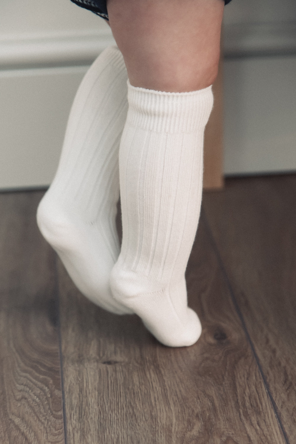 Cream Plain Baby Socks