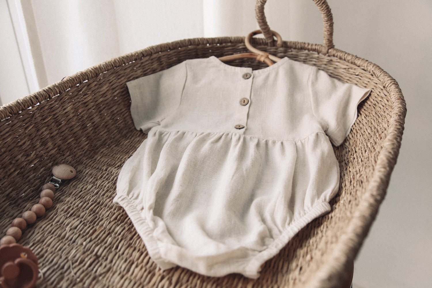 Minnie and Monty Linen Short Sleeve Romper