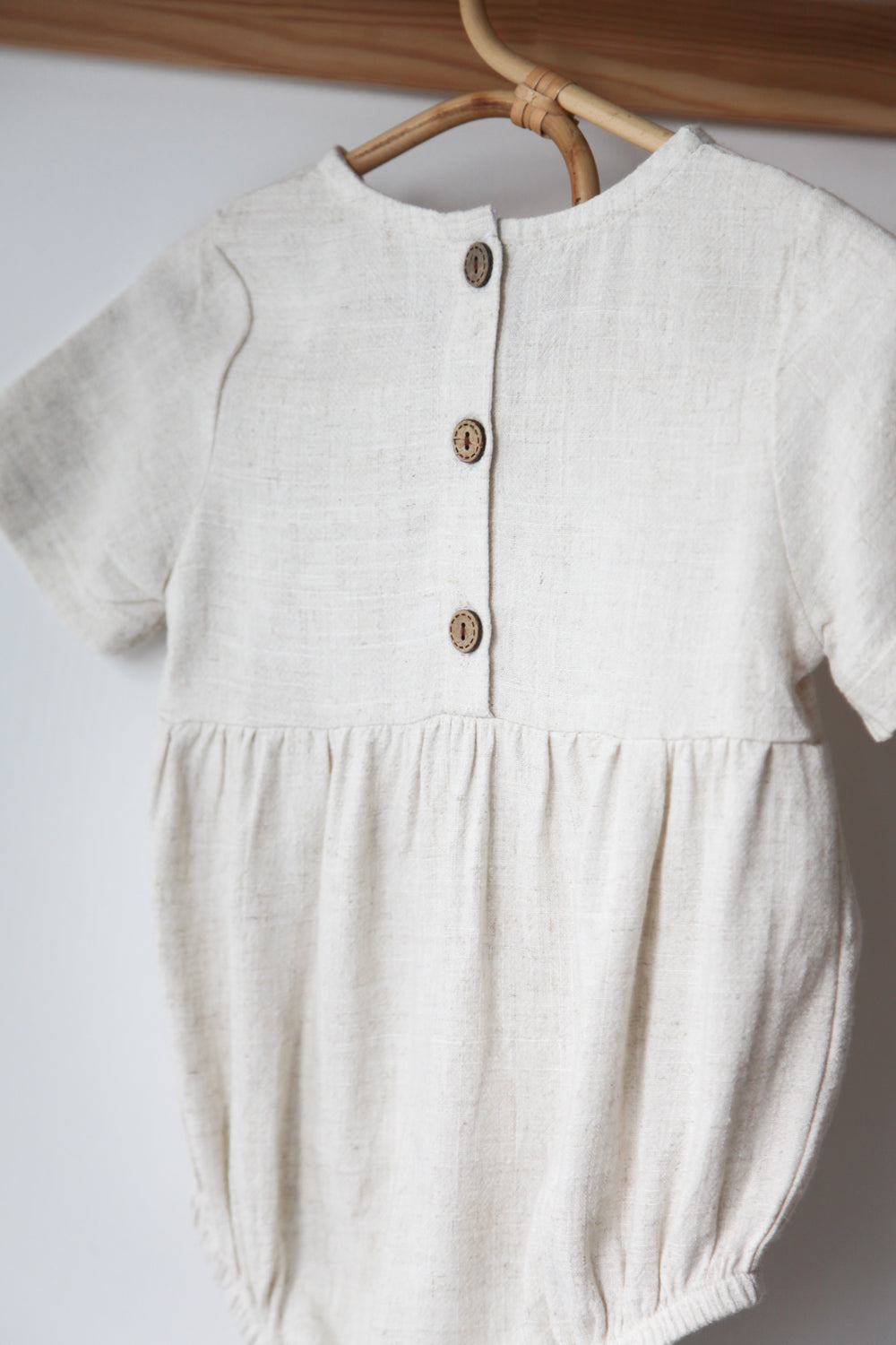 Minnie and Monty Linen Short Sleeve Romper